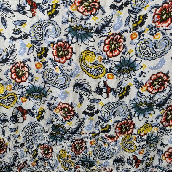 Floral Sleeveless Midi Dress Lightweight V-Neck Tiered Ruffle Hem Boho - Picture 7 of 8